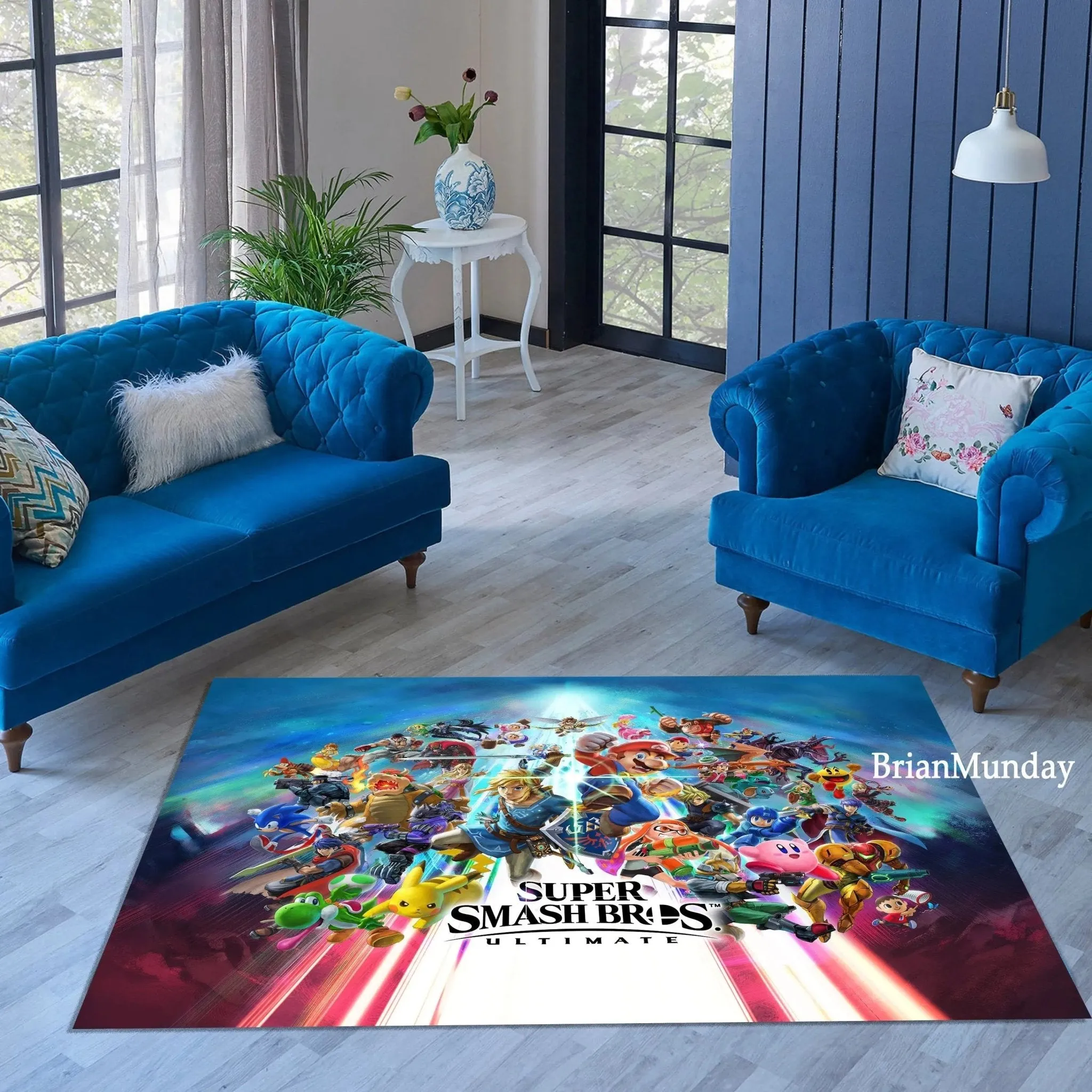 Super Smash Bros Ultimate Arcade Area Rug