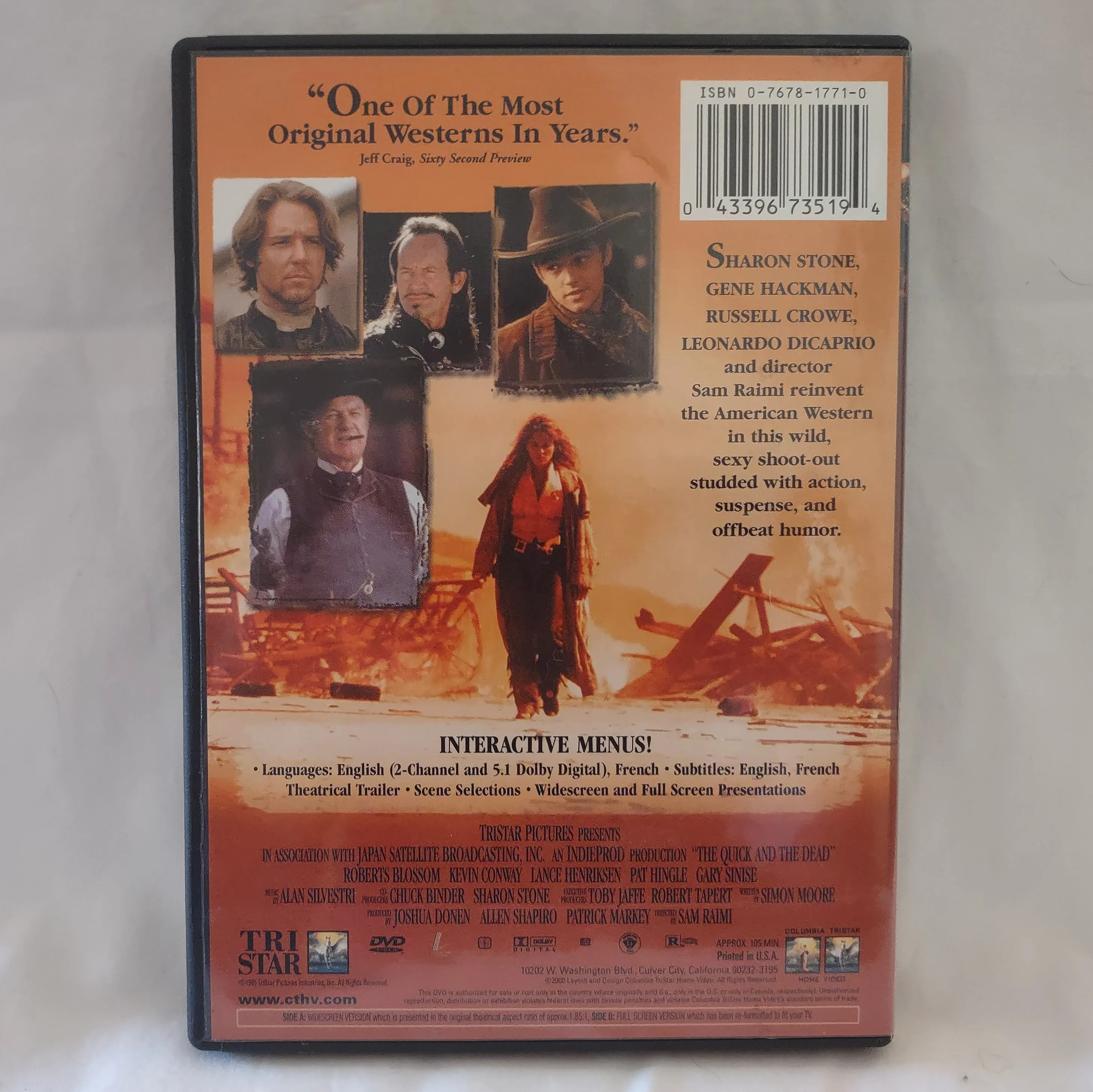 The Quick and the Dead Movie DVD Stone, Hackman, Crowe, DeCaprio