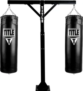 TITLE Boxing Adjustable Heavy Duty Double Bags Stand