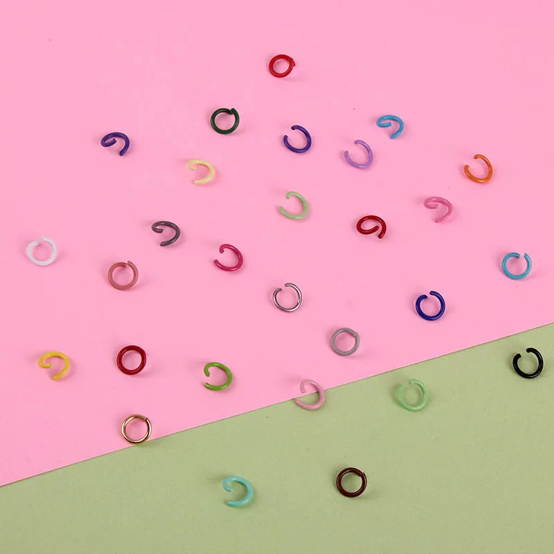 Wholesale 100 Pcs/pack DIY 1.2*10mm Metal Color Paint Single Ring Connection Ring Accessories