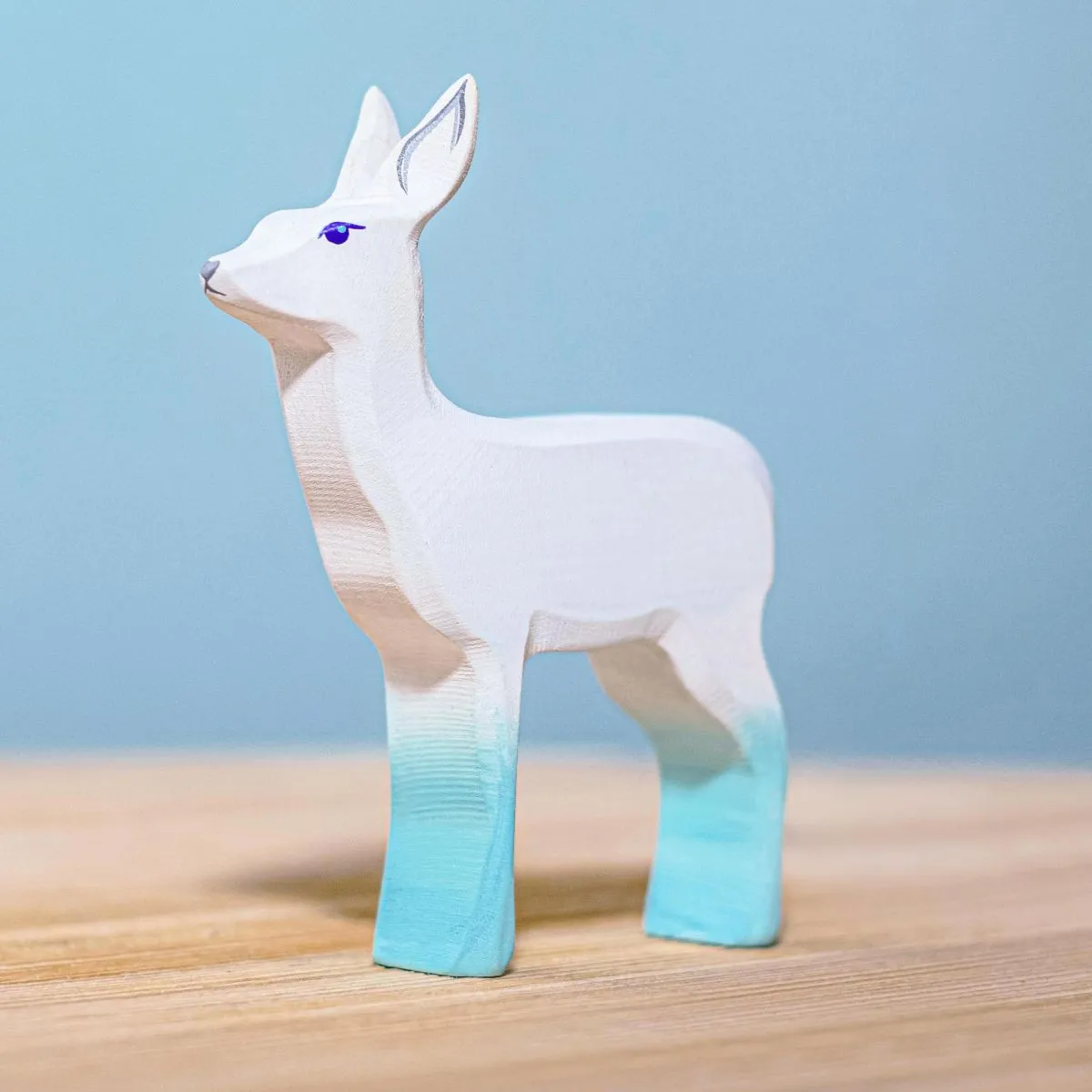 Wooden Deer Mother - White