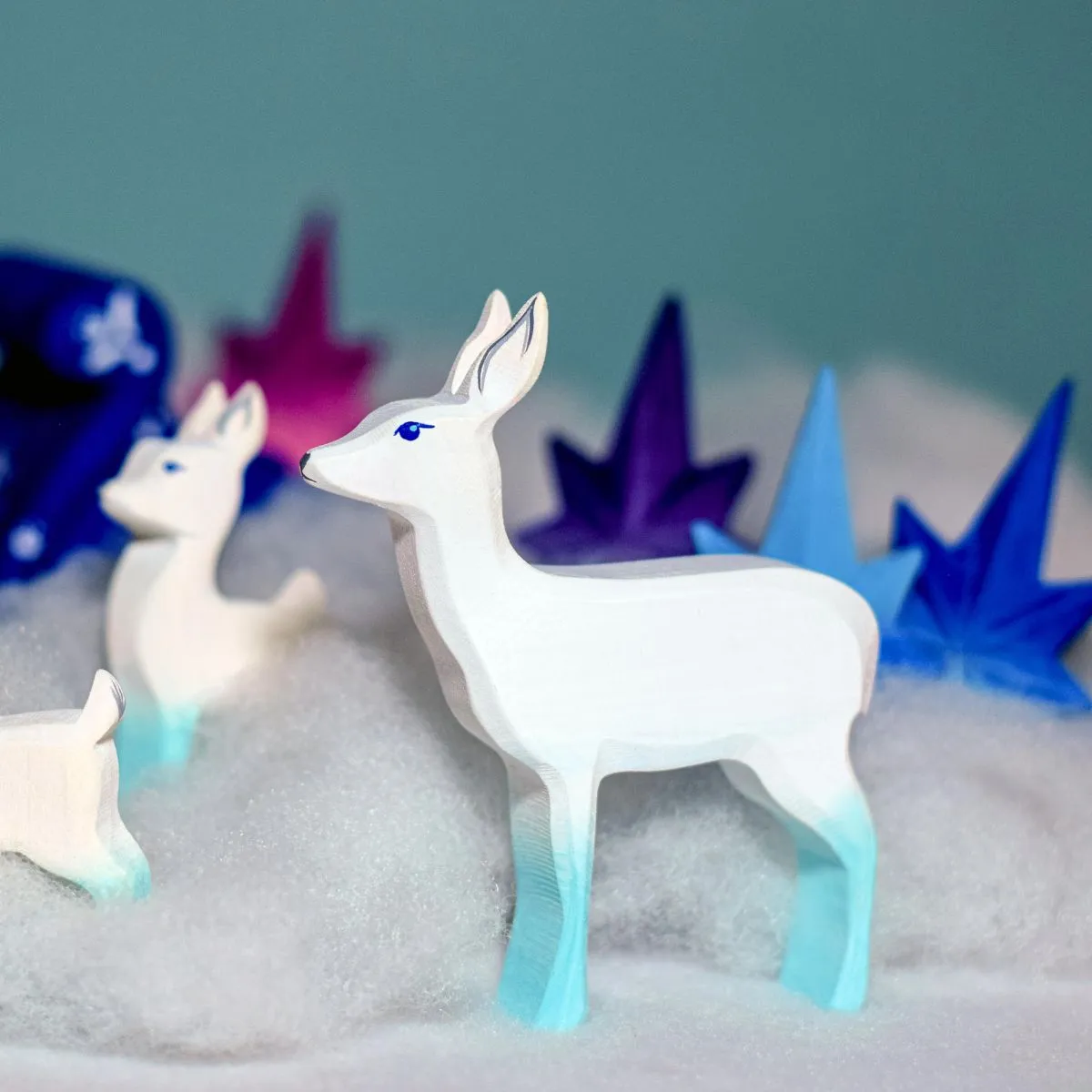 Wooden Deer Mother - White