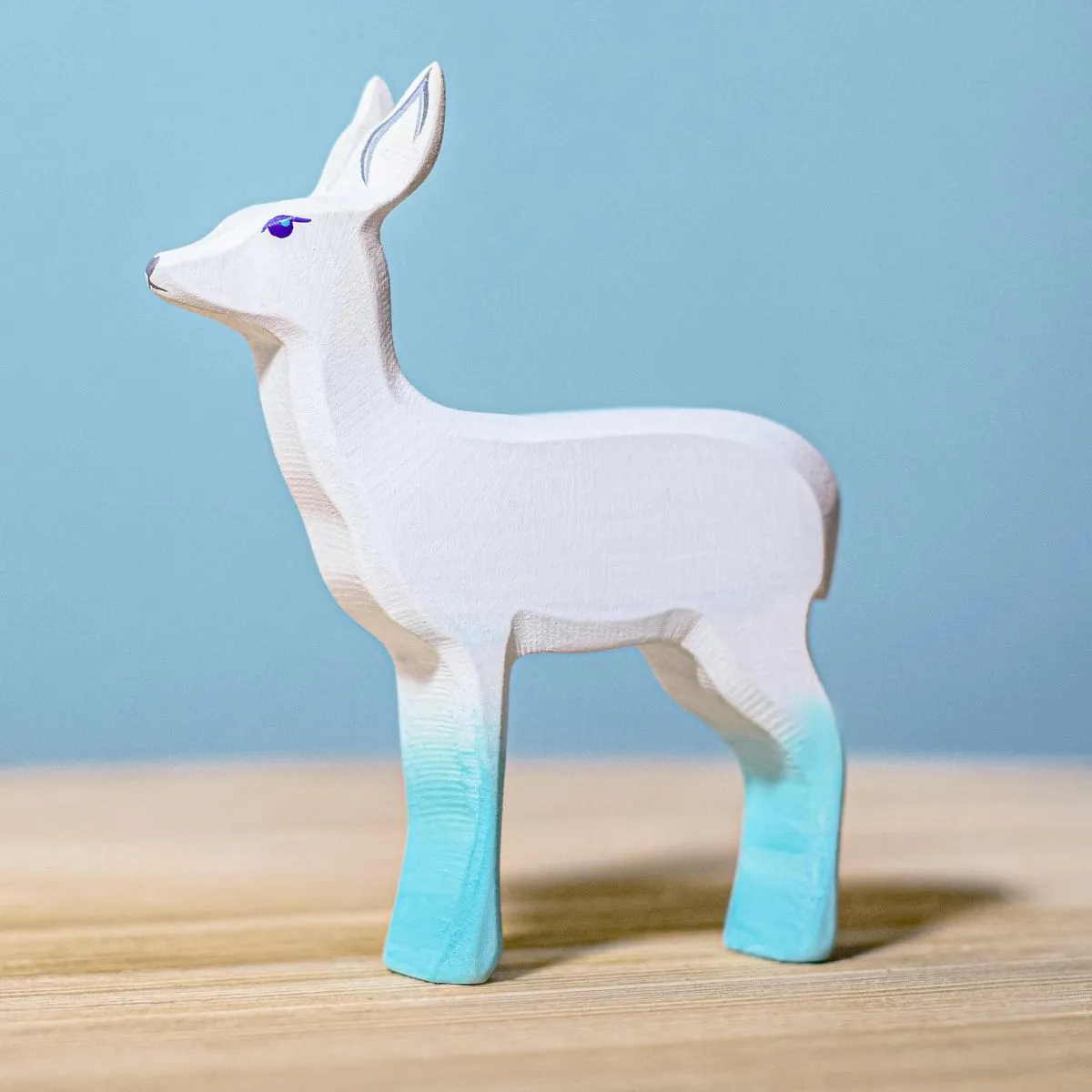 Wooden Deer Mother - White