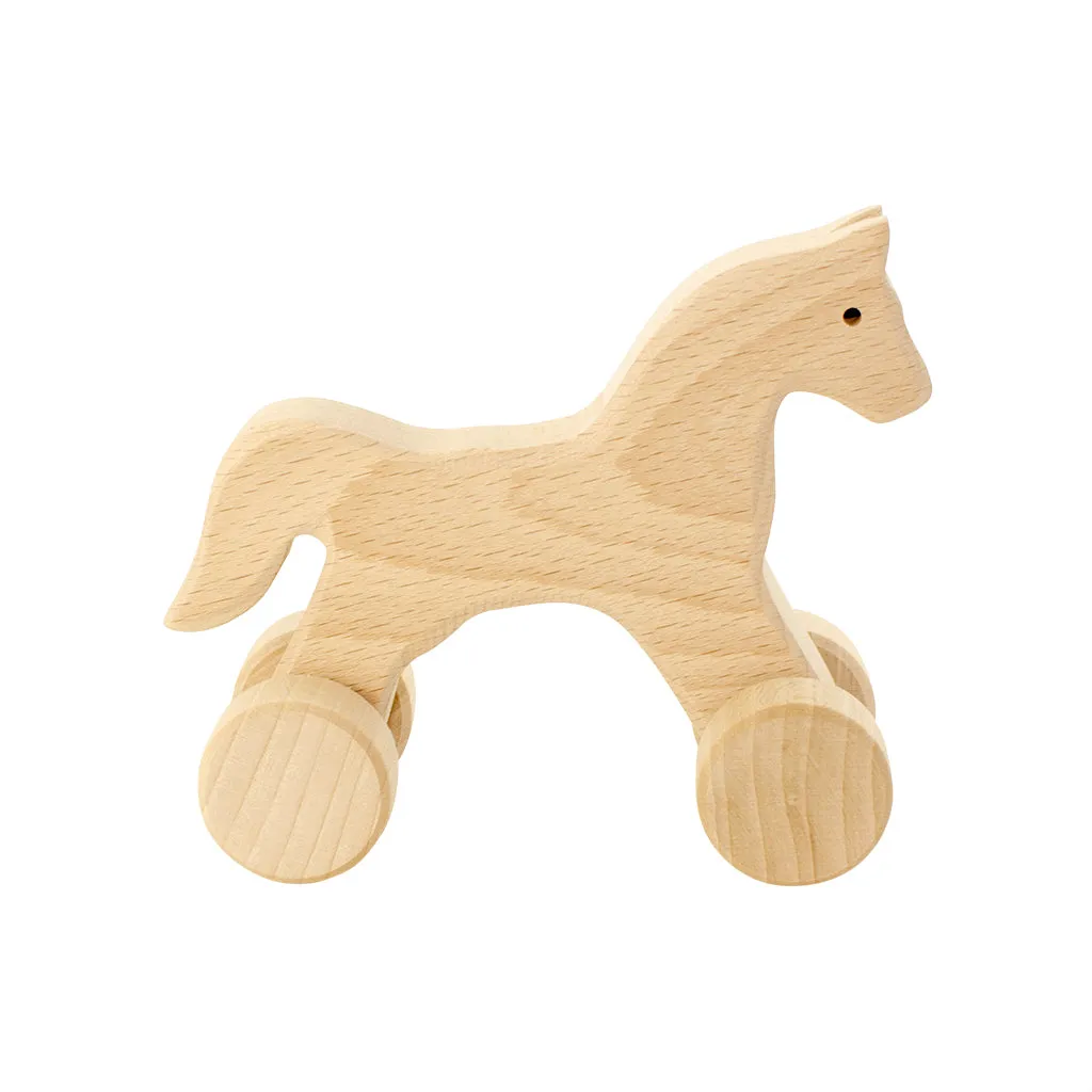 Wooden Push Along Horse - Abby