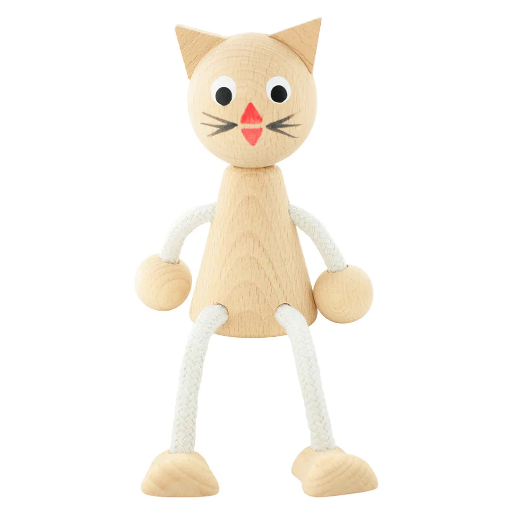 Wooden Sitting Cat - Lucy